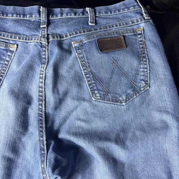 Wrangler 01 Competition Cool Vintage Men's Straight Leg Jeans Blue Denim 35x34 - Picture 12 of 16